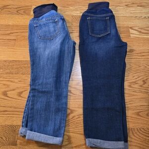 Old Navy Women's Blue Ankle Jeans - Light and Dark Wash